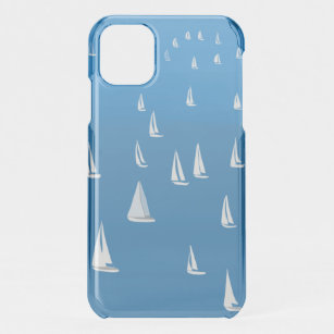 Sailing Boats in deep blue Sea - Regatta Sailboats iPhone 11 Case