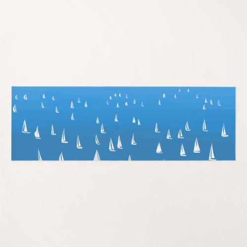 Sailing Boats in deep blue Sea _ Regatta Sailboats Yoga Mat