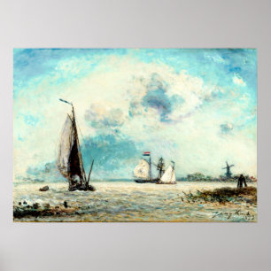 Sailing Boats on the Meuse – Jongkind Poster