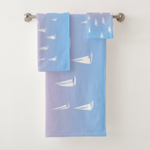 Sailing Boats on the Ocean Bath Towel Set