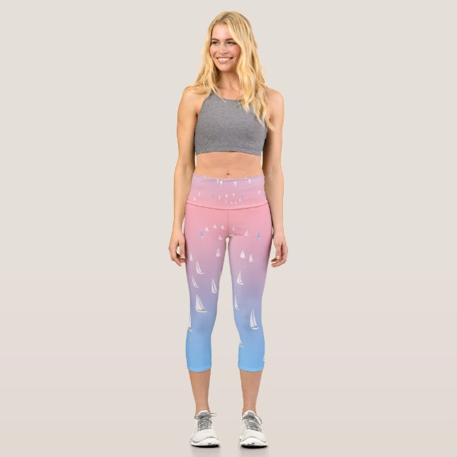 Sailing Boats on the Ocean  Capri Leggings (Front)