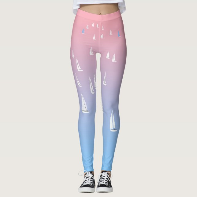 Sailing Boats on the Ocean   Leggings (Front)