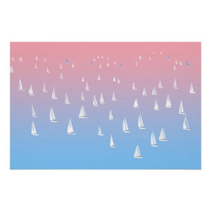 Sailing Boats on the Ocean Poster