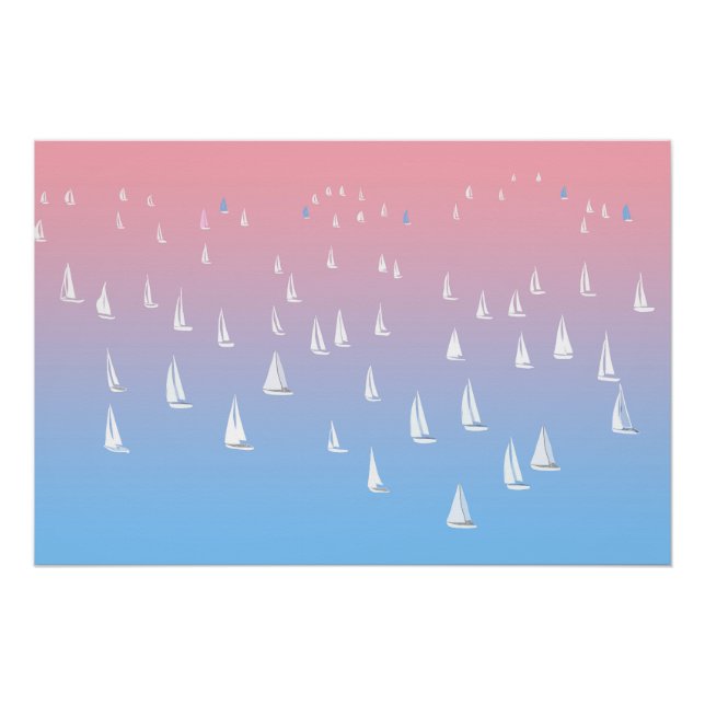 Sailing Boats on the Ocean   Poster (Front)
