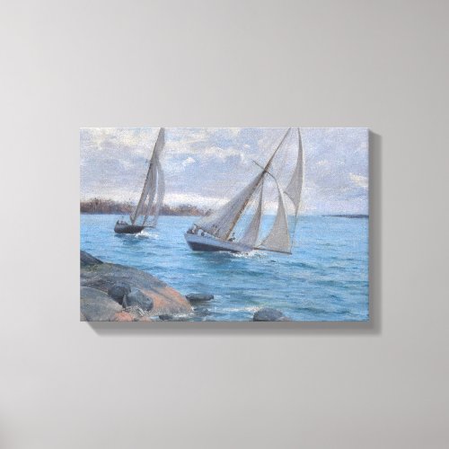 Sailing Boats on the River Canvas Print