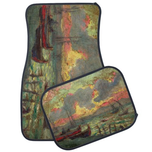 Sailing Boats on the Shore by Kimon Loghi Car Floor Mat
