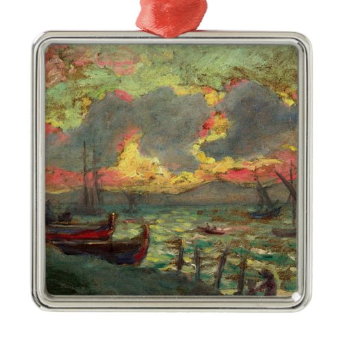 Sailing Boats on the Shore (by Kimon Loghi) Metal Ornament