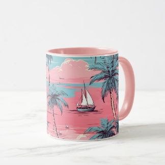 Sailing Boats & Palm Trees Mug