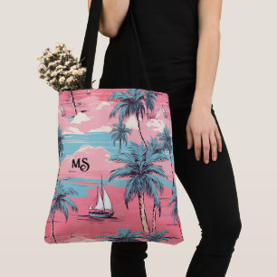 Sailing Boats & Palm Trees Tote Bag