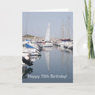 Sailing Boats Personalised 70th Birthday Card