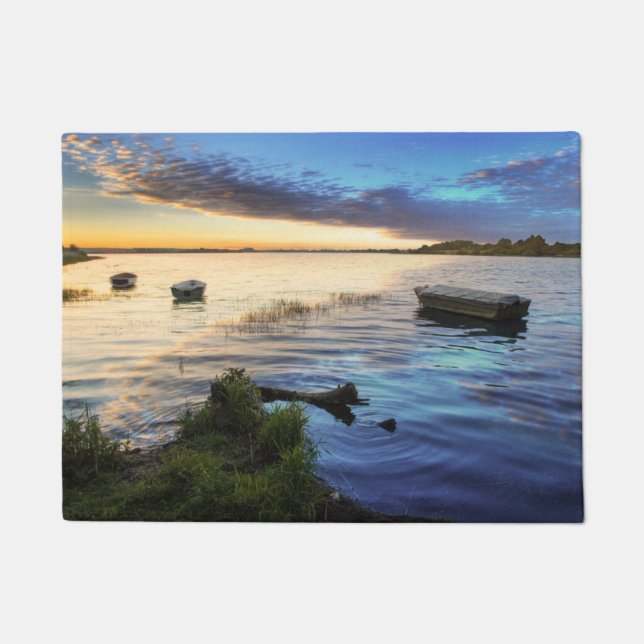 Sailing Boats Reflection From The Sunset Doormat (Front)
