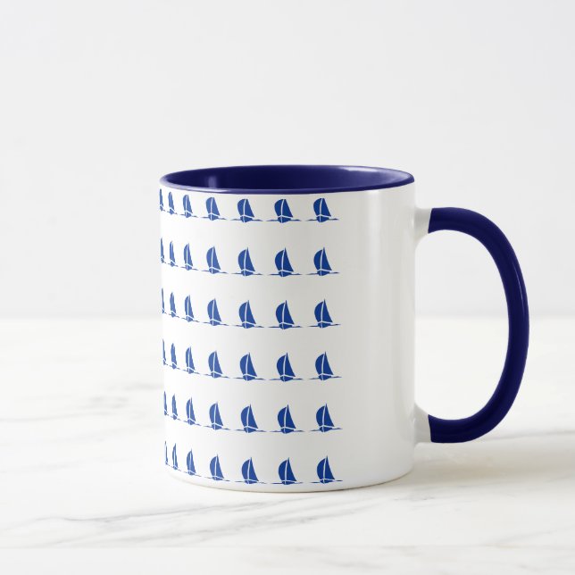 Sailing Boats Ringer Coffee Mug (Right)