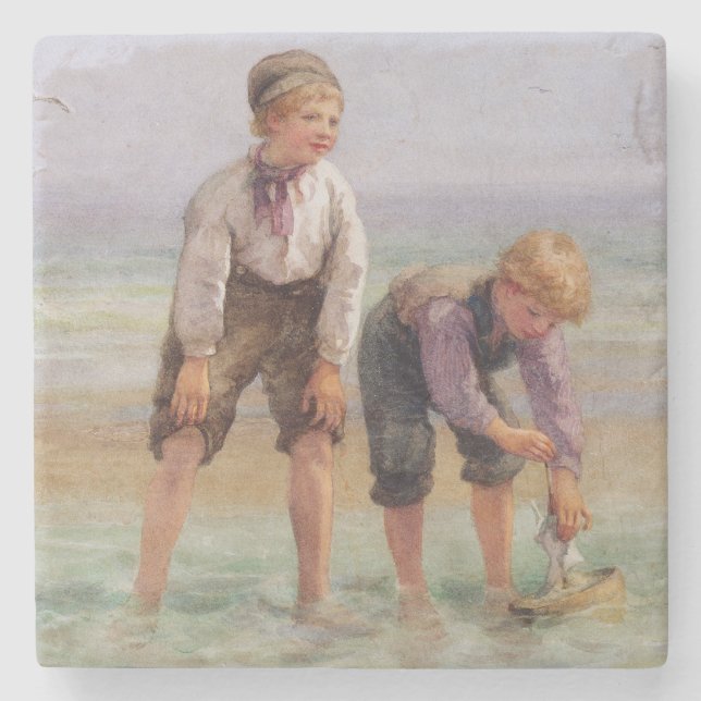 Sailing Boats Stone Coaster (Front)