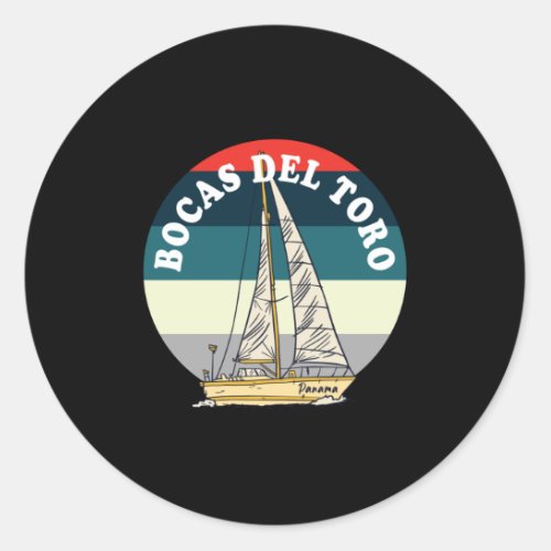 Sailing Bocas Del Toro Panama Vintage Classic Round Sticker