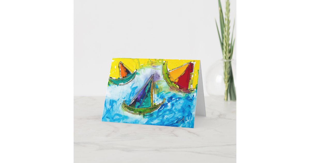 Sailing Bumpy Blank Card | Zazzle