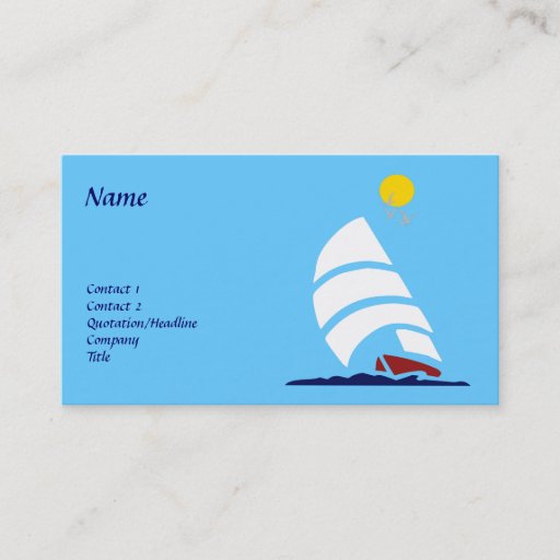 Customizable Sailing Business Cards