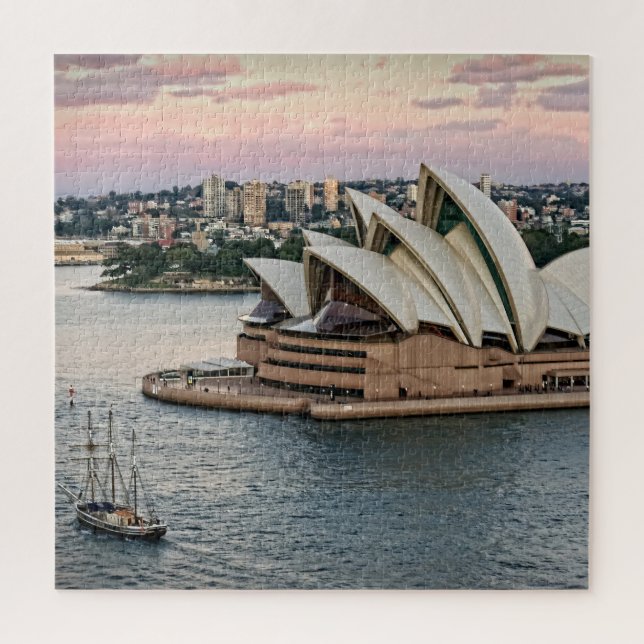 Sailing by Sydney Opera House - 20x20 - 676 pcs Jigsaw Puzzle (Vertical)