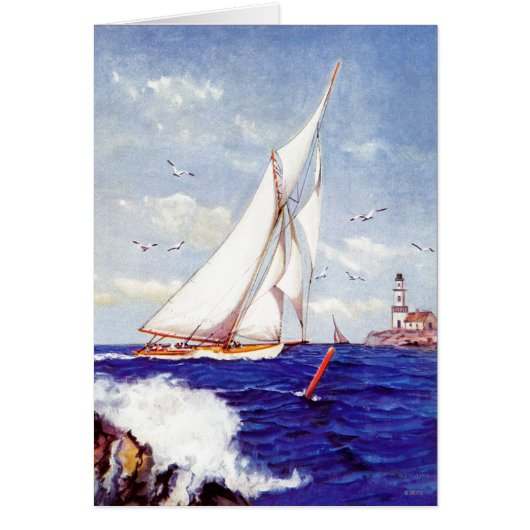 Sailing By The Lighthouse by Albert B. Marks Cards (Front)
