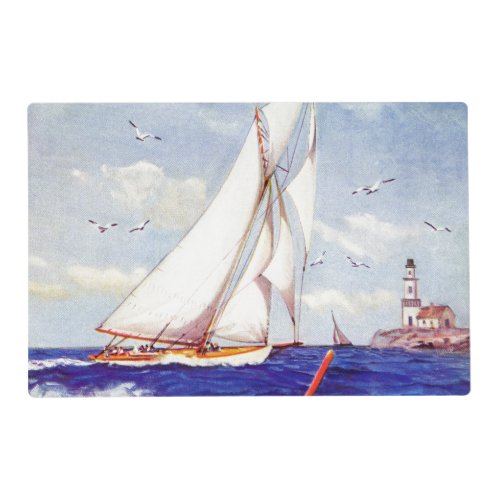 Sailing By The Lighthouse by Albert B Marks Placemat