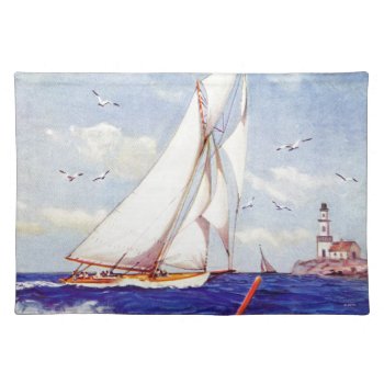 Sailing By The Lighthouse By Albert B. Marks Placemat by PostSports at Zazzle