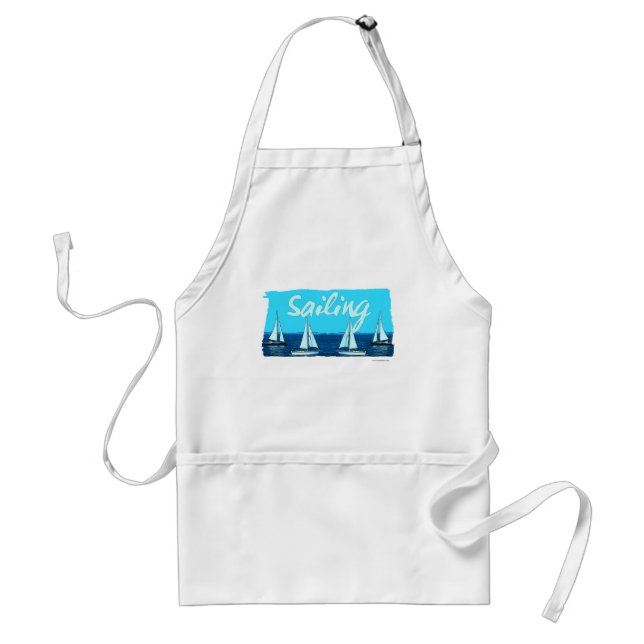 Sailing Cartoon Style Adult Apron (Front)