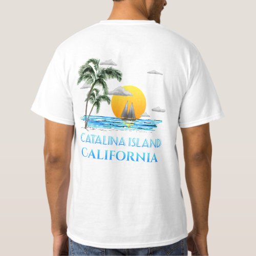 Sailing Catalina Island California Sailboat T_Shirt