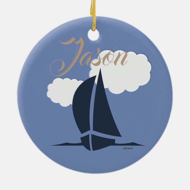 Sailing Ceramic Ornament (Back)