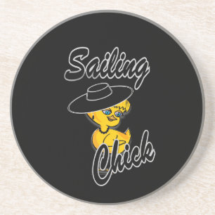 Sailing Chick #4 Sandstone Coaster