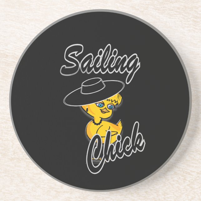 Sailing Chick #4 Sandstone Coaster (Front)