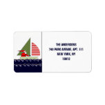 Sailing Christmas Label<br><div class="desc">Sailing Christmas holiday mailing or gift label stickers featuring Santa in a sailboat,  a wassailing.</div>