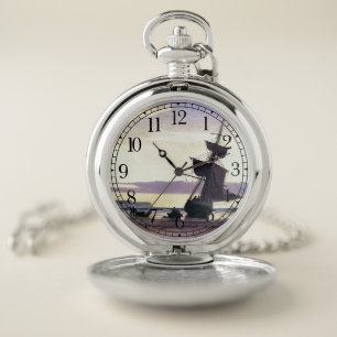 Sailing Clipper Ship Beach Ocean Pocket Watch