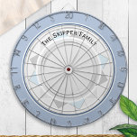Sailing Compass Blue Nautical Dart Board<br><div class="desc">Ahoy, shipmates! Enjoy your darts games in nautical style with this sailing themed dartboard. The board is light blue, white and gray, with a compass theme in the center. Personalize with a name or other text of your choice, which will curve around the top of the design. An ideal gift...</div>