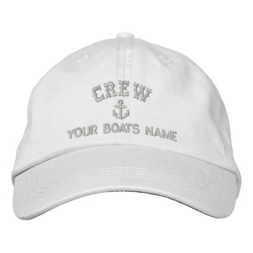 Sailing crew embroidered baseball hat