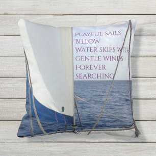 Sailing customizable outdoor pillow