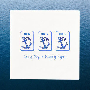 Sailing Days & Mahjong Nights Pung of Anchor Tiles Napkins