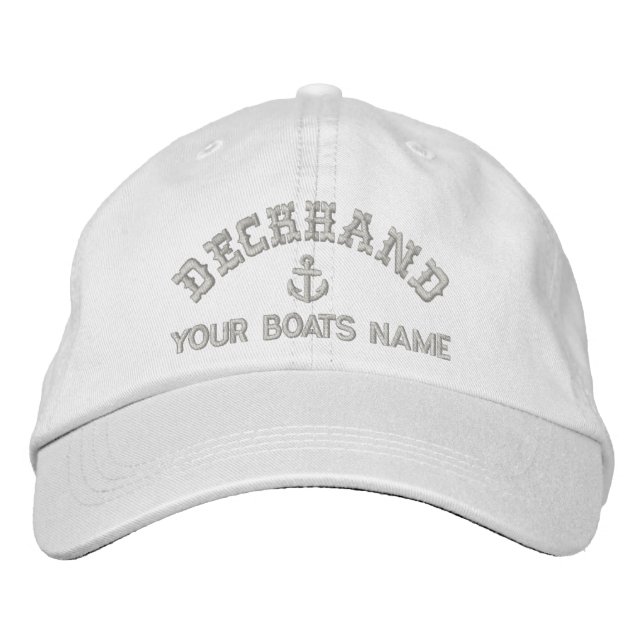 Sailing deckhand embroidered baseball hat (Front)