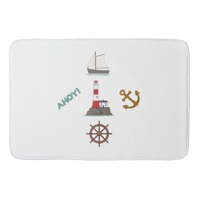 Sailing Design Color Bath Mat (Front)