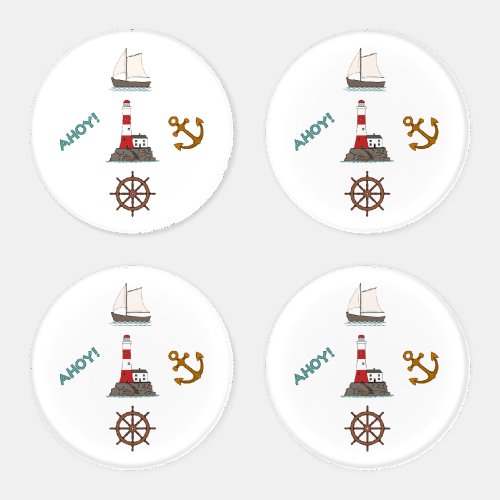 Sailing Design Color Coaster Set