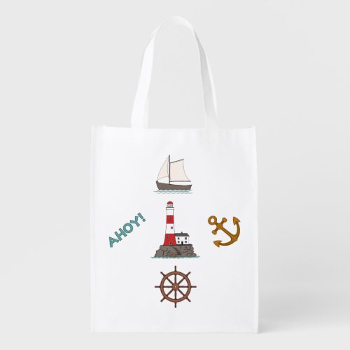 Sailing Design Color Grocery Bag