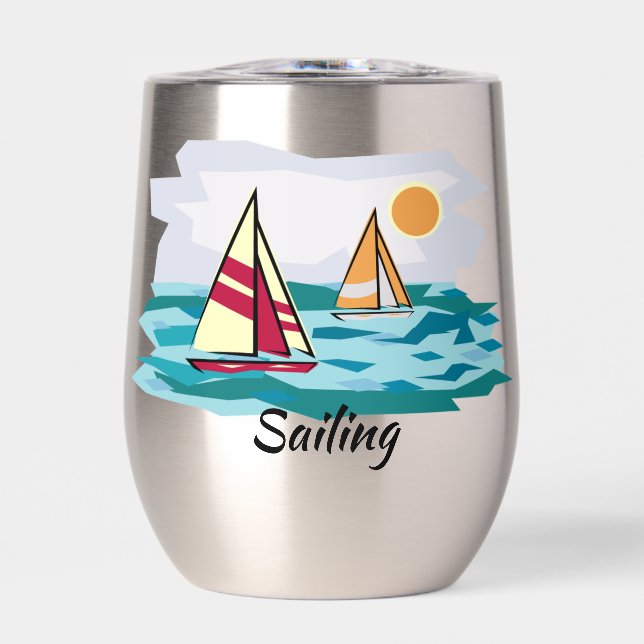 Sailing Design Thermal Wine Tumbler (Front)