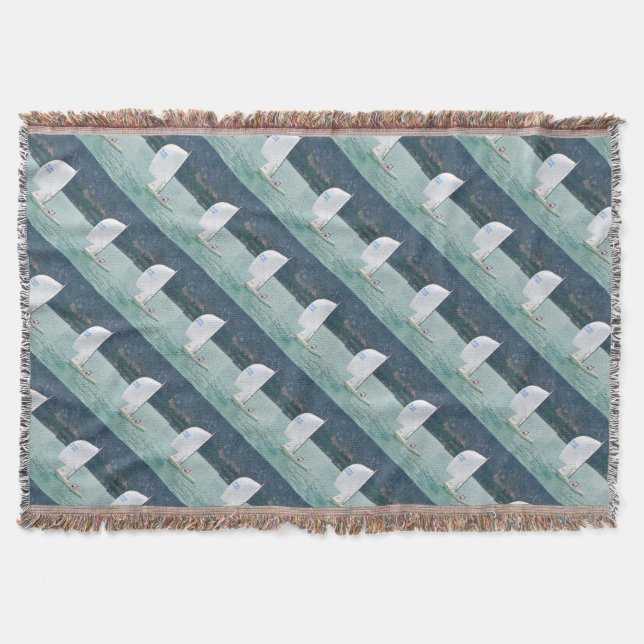 Sailing design throw blanket (Front)