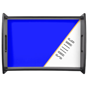 SAILING Diagonal Royal Blue White Color Block Serving Tray
