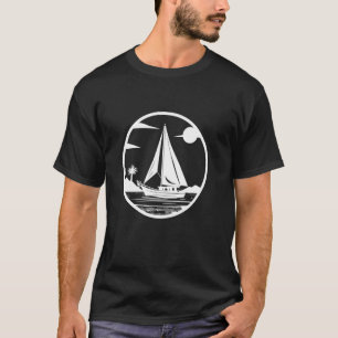 Sailing Drawing Boat Sport Beach Catamaran T-Shirt
