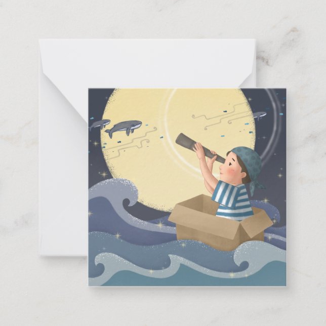 Sailing Dream Illustration Art Note Card (Front)