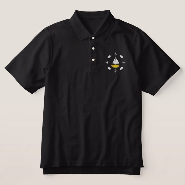 Sailing Embroidered Polo Shirt (Design Front)