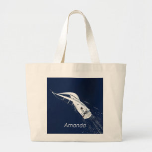 Sailing Freedom Bird's Eye View Large Tote Bag