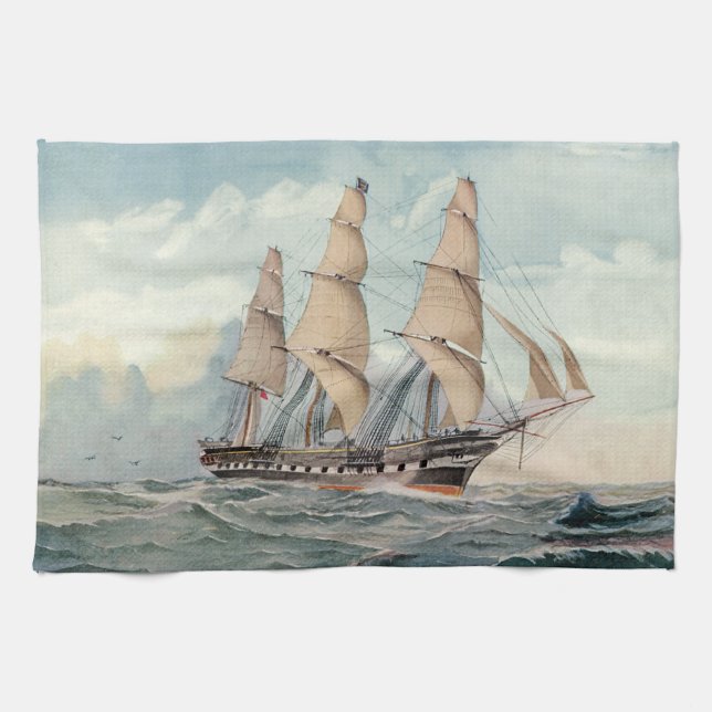 Sailing Frigate Duncan Dunbar Towel (Horizontal)