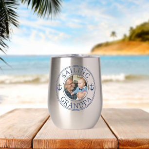 Sailing Grandpa Year Established Photo Thermal Wine Tumbler