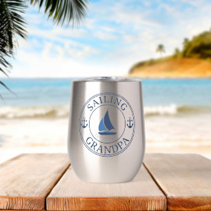 Sailing Grandpa Year Established  Thermal Wine Tumbler