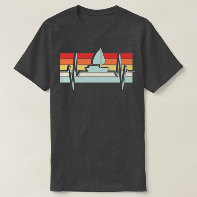 Sailing Heartbeat Retro 1 T-Shirt (Design Front)